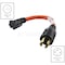 Ac Works Adapter Cable, STW, 6-15/20R, L14-30P, 1 ft., Orange L1430620-012 - alternate 4